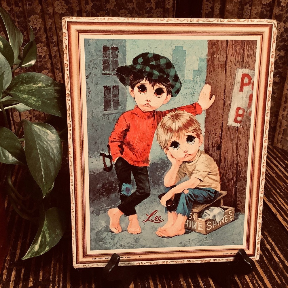 Vintage Sad Little Boys By their Shoe Shine Stand - Print By Lee